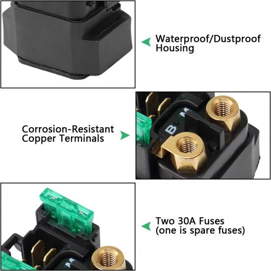 Starter Solenoid Relay for Yamaha ATV YFM 350 400 450 660 | Raptor Grizzly Big Bear Kodiak Wolverine Bruin, Starter Solenoid OEM Part Number#