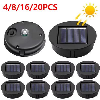 4pcs Solar Panel Lantern 1.2 V 600 MAh Solar Lights Replacement Top LED Solar Panel Lantern Lid Lights for Outdoor Pathway Yard