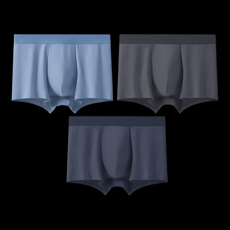 Men's Pure Cotton Antibacterial Boxer Briefs 3-Pack