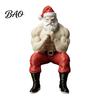 Durable Resin Santa Sculpture Muscular Claus Figurine, Funny Hilarious Strong Statue, Novelty Statue Christmas Collectible Desktop Ornament