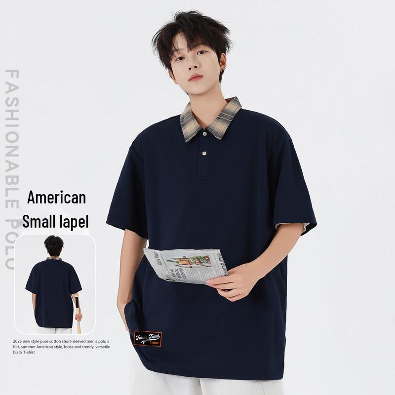Baleno Retro Plaid Print Short Sleeve Polo Shirt