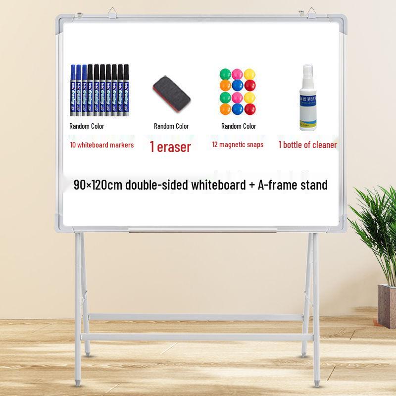 Mobile Double-Sided Magnetic Whiteboard and Chalkboard