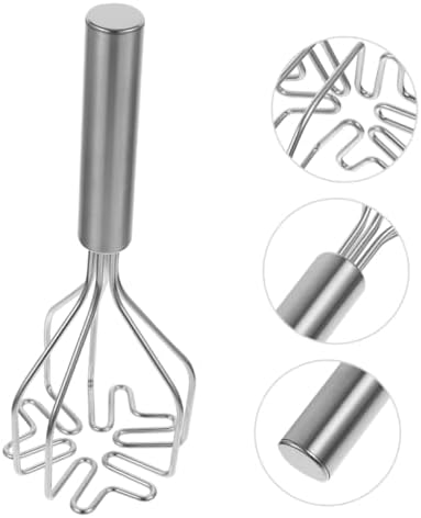 2-Piece Stainless Steel Manual Crusher, Kitchen Multi-Function Masher for Avocado Potato Meat Beans, Ergonomic Design