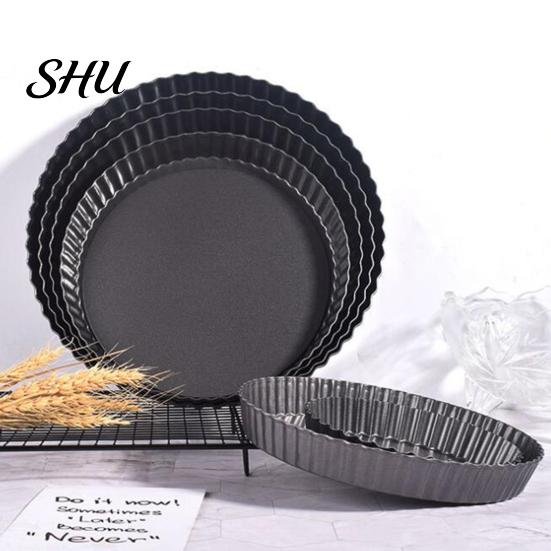 Pizza Tray Easy to Demould High Hardness Wave Edge Design Cake Pan Carbon Steel Round Pastry Baking Home Supplies