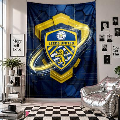 Leeds United Fußball Wandteppich Heimdekoration Wandbehang Tuch für Schlafzimmer Wohnzimmer Hintergrund
