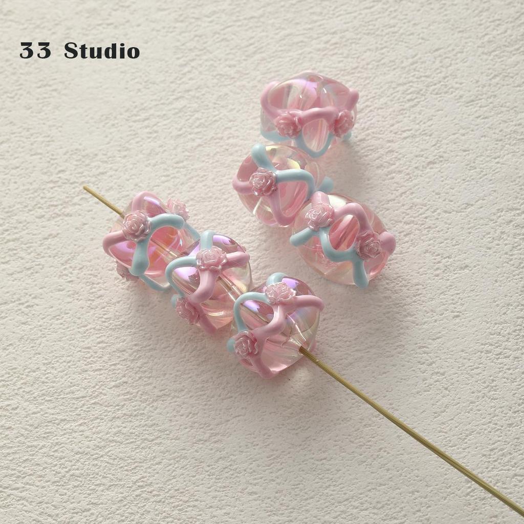 Pure Hand-painted Beads Stickers Diamonds Set Pearl Diy Jewelry Accessories Material Package Beads Car Pendant Cell Phone Chain Beads