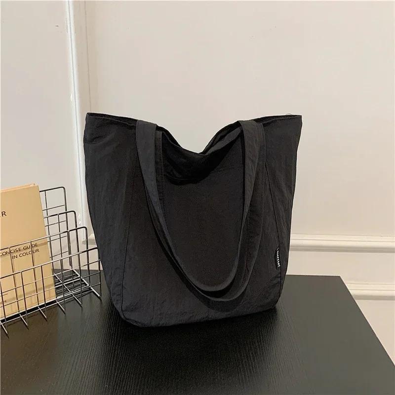 Sac en toile de grande capacité, tendance, polyvalent, à bandoulière, pour femme, avec fil à coudre concis