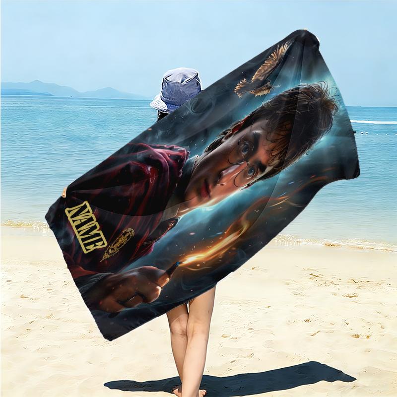 Personalized "Flame Within Shadow" Beach Towel Microfiber Beach Towel Thin Absorbent for Beach Swimming Yoga Bath Sports. 0910378