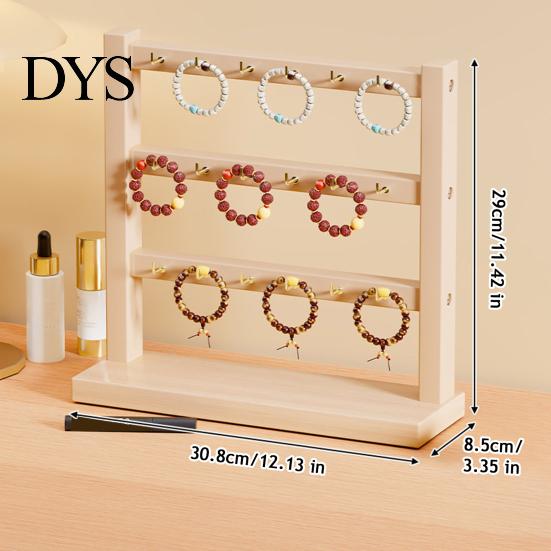 Home Jewelry Organization Wooden Organizer, Durable Display Stand, Multiple Layers Space for Trade Shows Saving Storage Rack, Necklaces Bracelets And