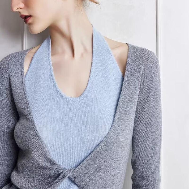 Firstview Women's Faux Two-Piece Knit Sweater