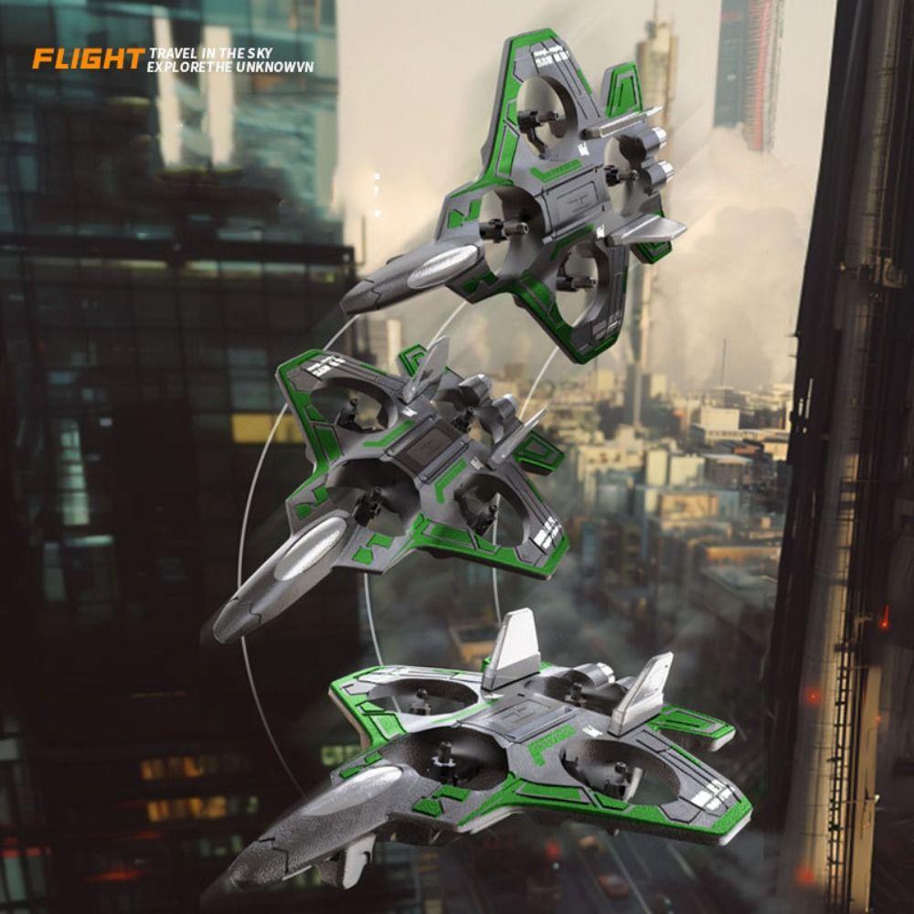 EPP Foam Remote Control Foam Fighter Gravity Sensing Rechargeable Four Motor Helicopter with Light Portable RC Hobby Jet Plane