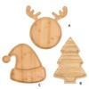 Wood Christmas Serving Plate Multipurpose Snacks Dessert Dish for Holiday Dining Festival Home Decoration Platter