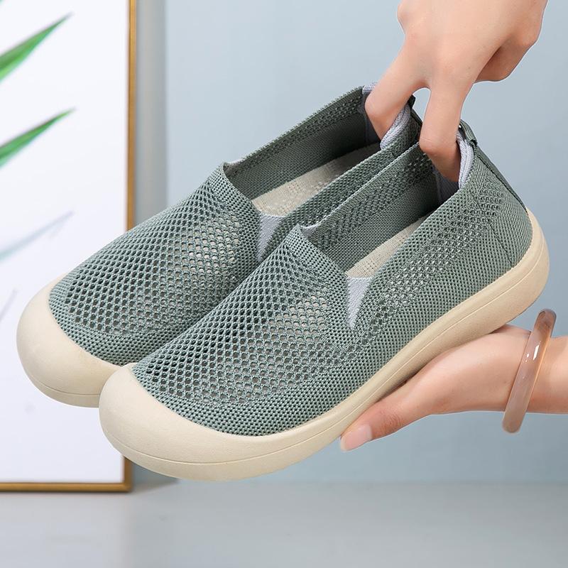 Boty dámské jarní letní nové síťované prodyšné jednoboty dámské lehké měkká podrážka pohodlné protiskluzové odolné proti opotřebení líné boty