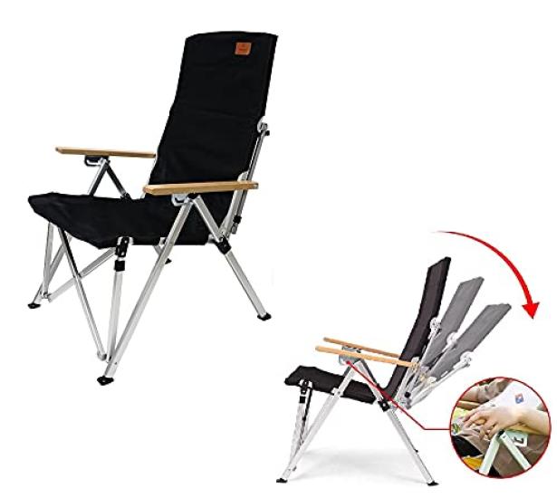 

reclining high back stage CHANODUG OUTDOORFolding chairThree recliningBlack чёрный