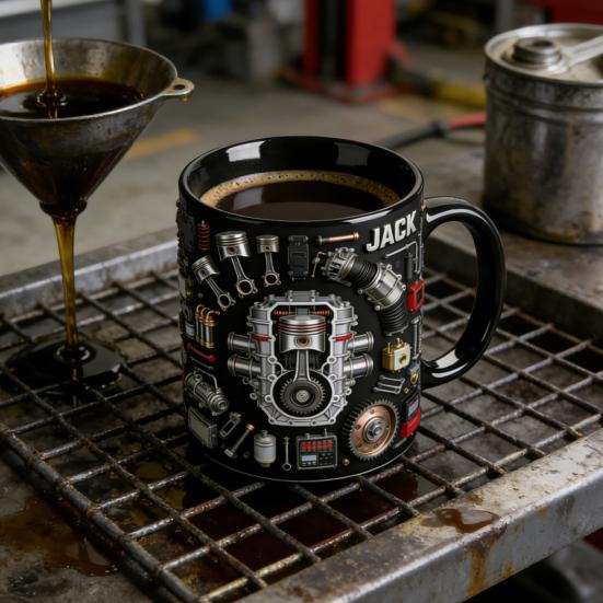 Mechanische Teile Kaffeetasse Keramik 325ml Industrielles Motor Design Tasse Wärmeübertragungs Muster Trinkgeschirr für Autoenthusiasten Ingenieure