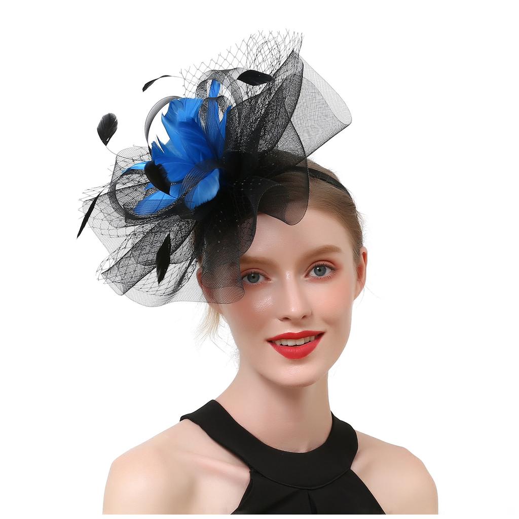 Ladies Mesh Wedding Party Fascinator Hat Headband Cocktail Hairband Headpiece for Formal Events Mesh Flower Decoration