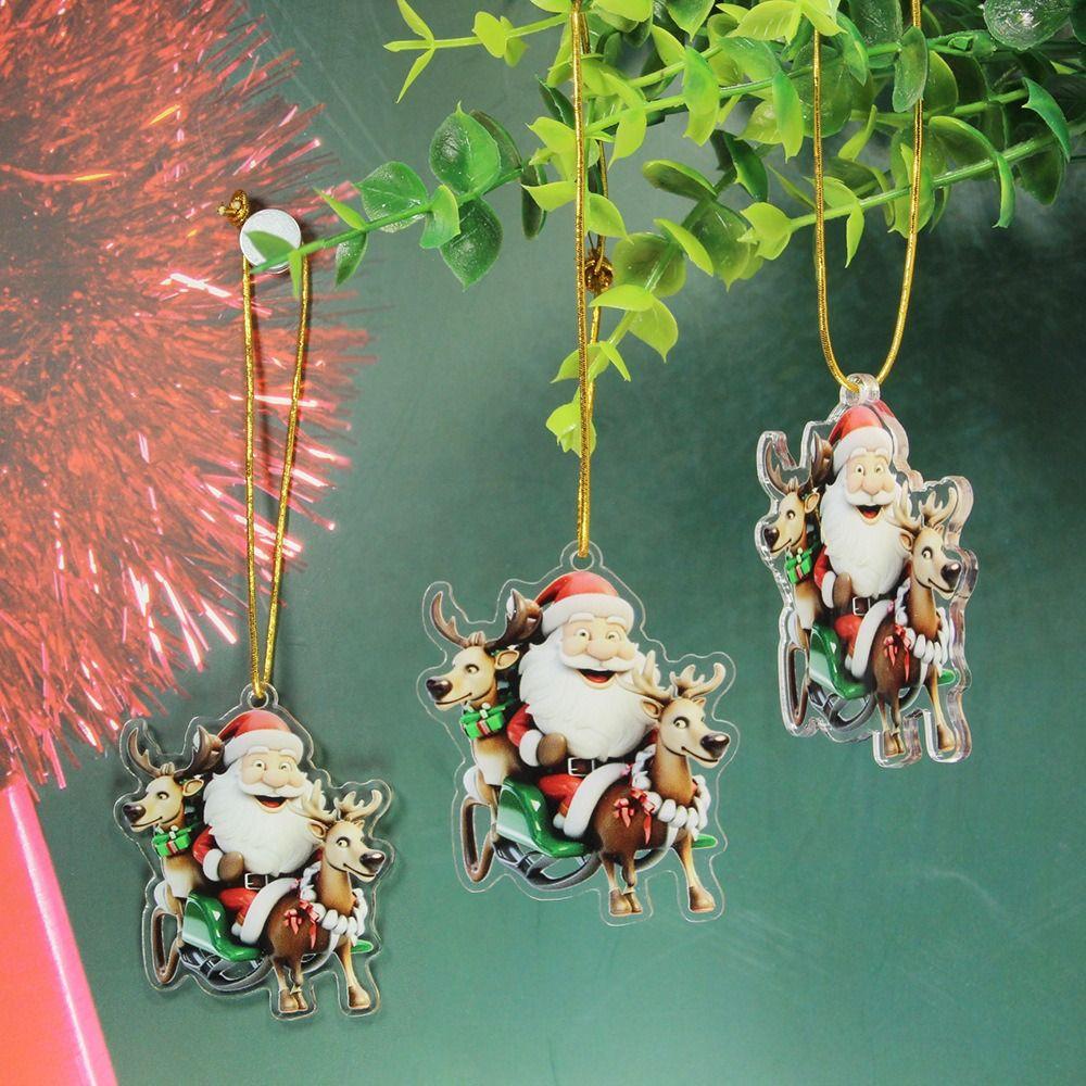 6Pcs Creative Christmas Decoration Pendant Santa Christmas Tree Hanging Ornament Garden