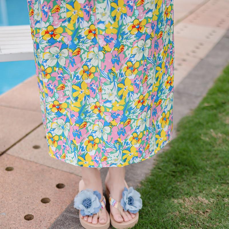 Vintage Print Loose Dresses For Women Plus Size Short Sleeve Casual Long Dress Summer Elegant Middle-aged Women's Clothing