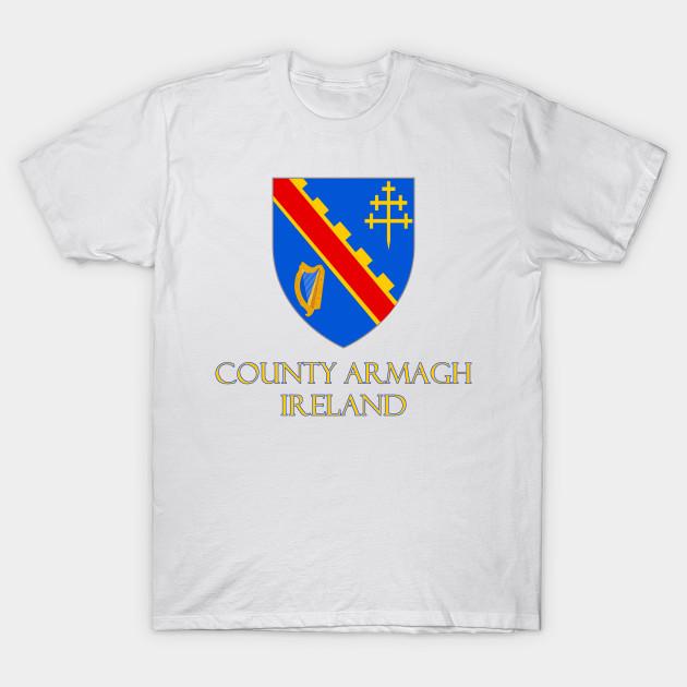 Men Black Print T-shirt County Armagh, Ireland - Coat Of Arms No-Cut Transfer Paper Print Cotton Tshirt L