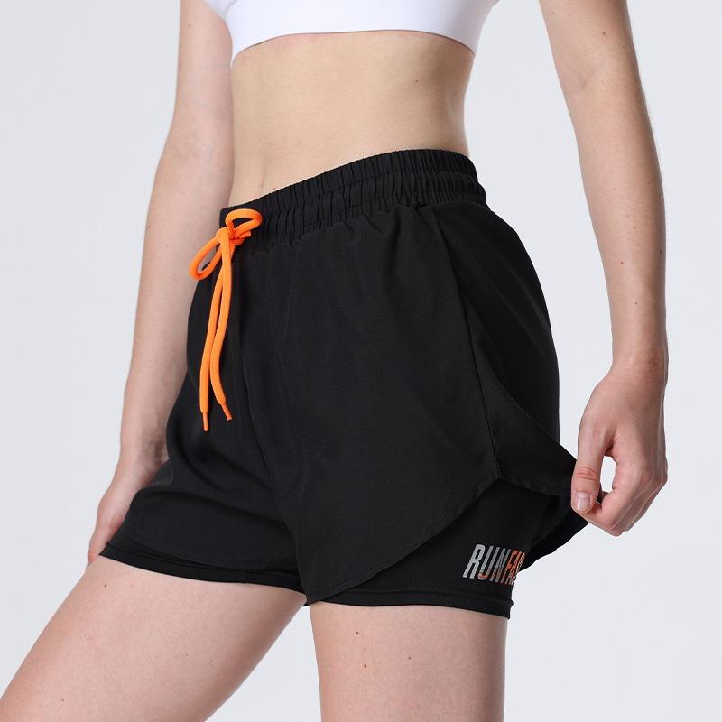 Pantaloni Scurți Sport Femei Vară Hot Pants Alergare Nocturnă Anti-alunecare Pantaloni Yoga Casual Uscare Rapidă Respirabil Fals Două Perechi de Pantaloni Fitness