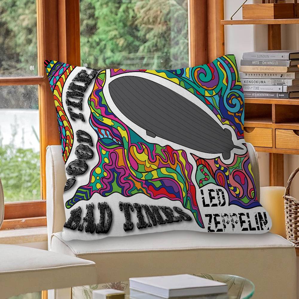 L-Led Z-Zeppelins Pillow Cushion Cover Pillowcase Living Room Sofa Home Decor Customized