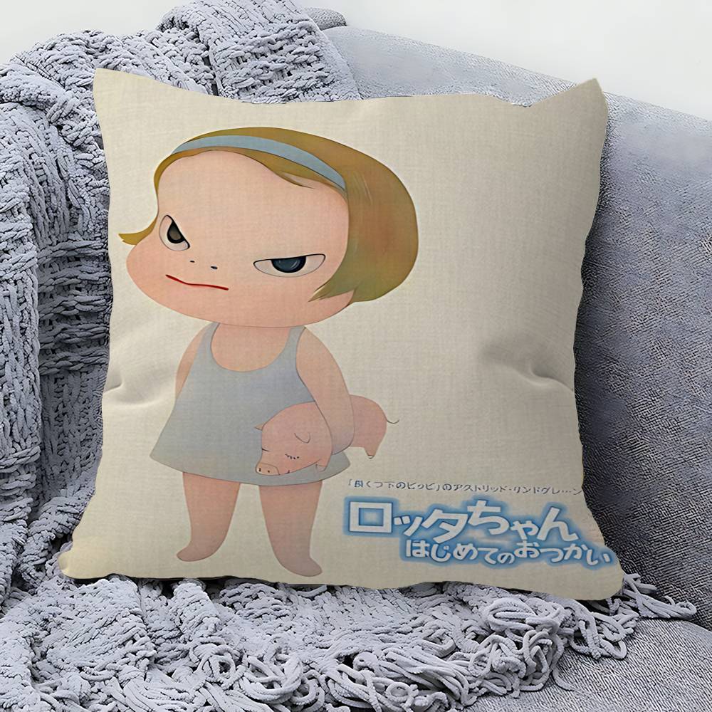 YYoshitomo Nara Pillow Gift Home Office Decoration Bedroom Sofa Car Cushion Cover case x