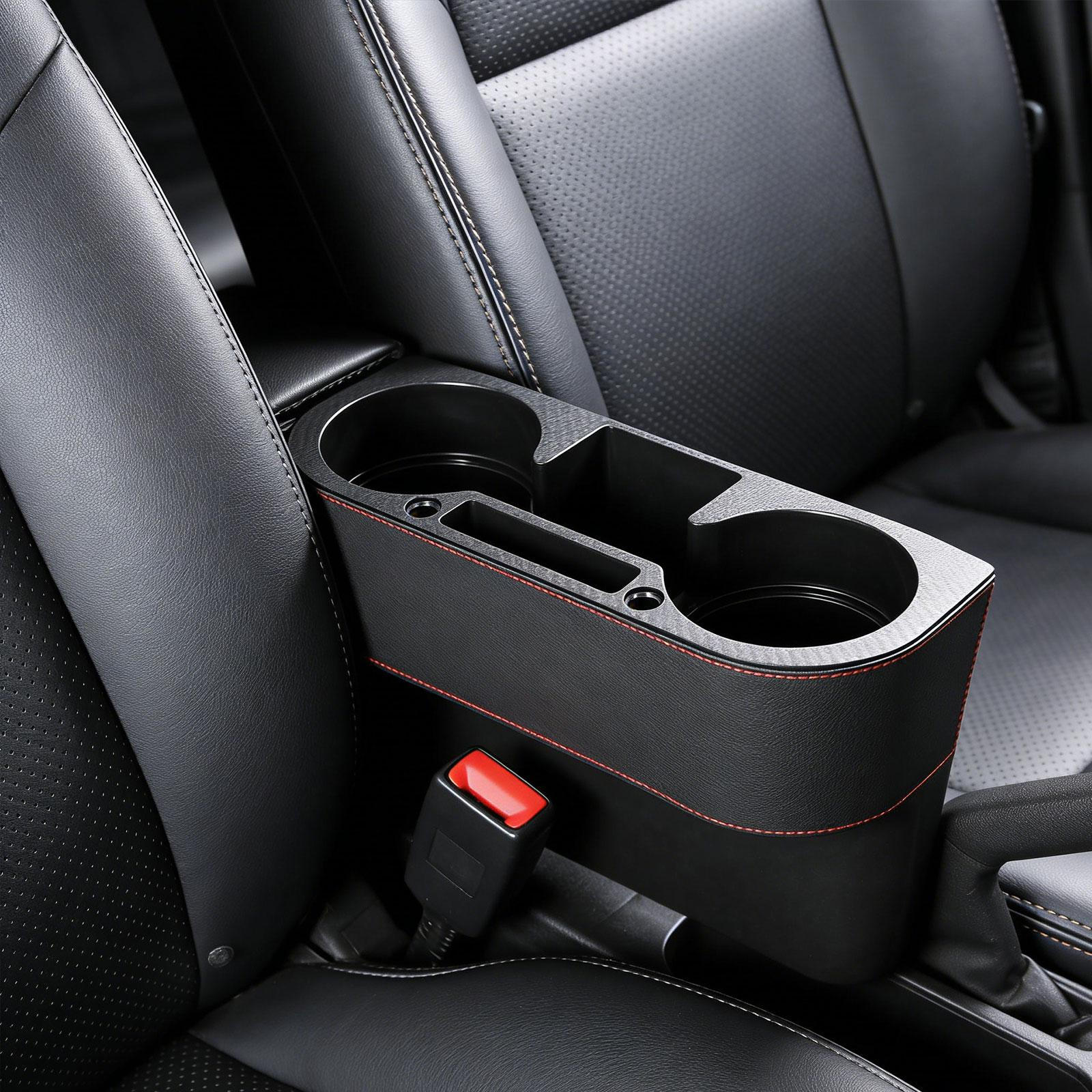 

Front Seat Console Organizer Auto Side Storage Box for SUV Holding Phone Snack Black Red