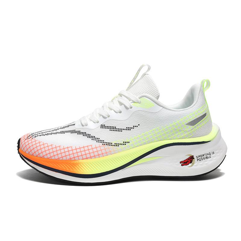 Running Shoes Mesh Sports Shoes Breathable Shock Absorption Rebound Professional Marathon Carbon Board Racing Training Running Shoes