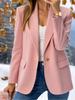 Høst langermet ensfarget cardigan, liten dressjakke for kvinner