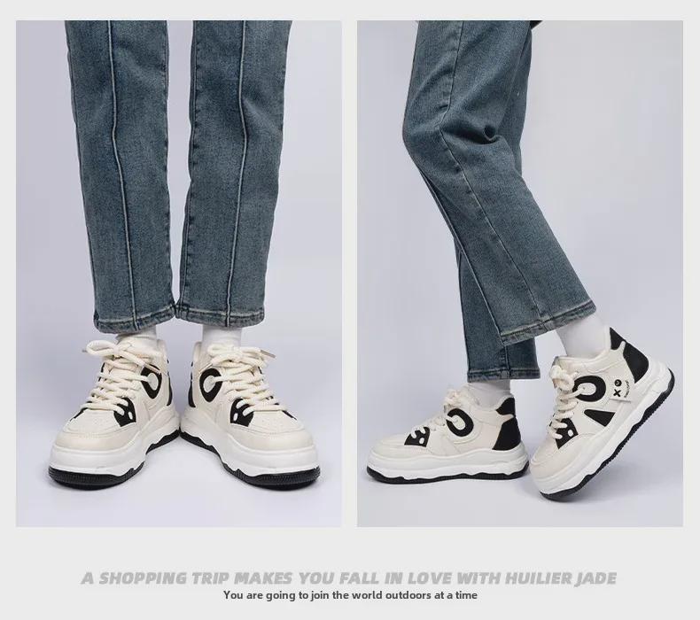 Women's High-Top Thick-Soled Warm Cotton Sneakers ZHQ5250-1 - Winter Cold-Proof, Plus Velvet, All-Match.