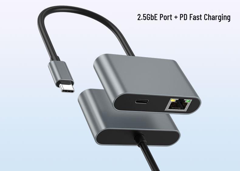 USB-C to 2.5G Ethernet Adapter with 100W PD Charging Dock