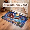 Christmas Theme Soft Crystal Velvet Rug Custom Name & Text Print Non Slip Floor Rug for Bedroom Living Room