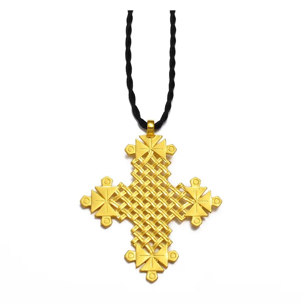 Anniyo Ethiopian Traditional Ethnic Cross Jewelry Pendant Necklaces Eritrea African Afar Israel Saudi Arabia Ornaments #331306 45cm or 17.7 Inches