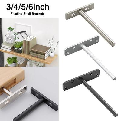 Heavy Duty Floating Shelf Brackets Black Coated Shelving Brackets Accessories Wall Shelf Support