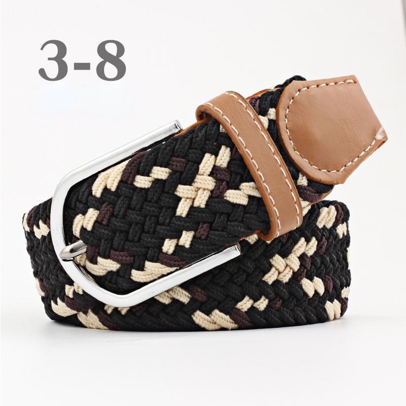 2026 New Fashion High Quality Explosive Women's Canvas Belt Men's Elastic Belt Casual Stretch Woven Pin Buckle Belt