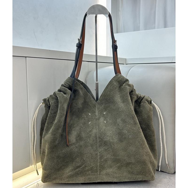 New first-layer cowhide leather suede matte tote bag vegetable basket handbag shoulder messenger bag women's bag