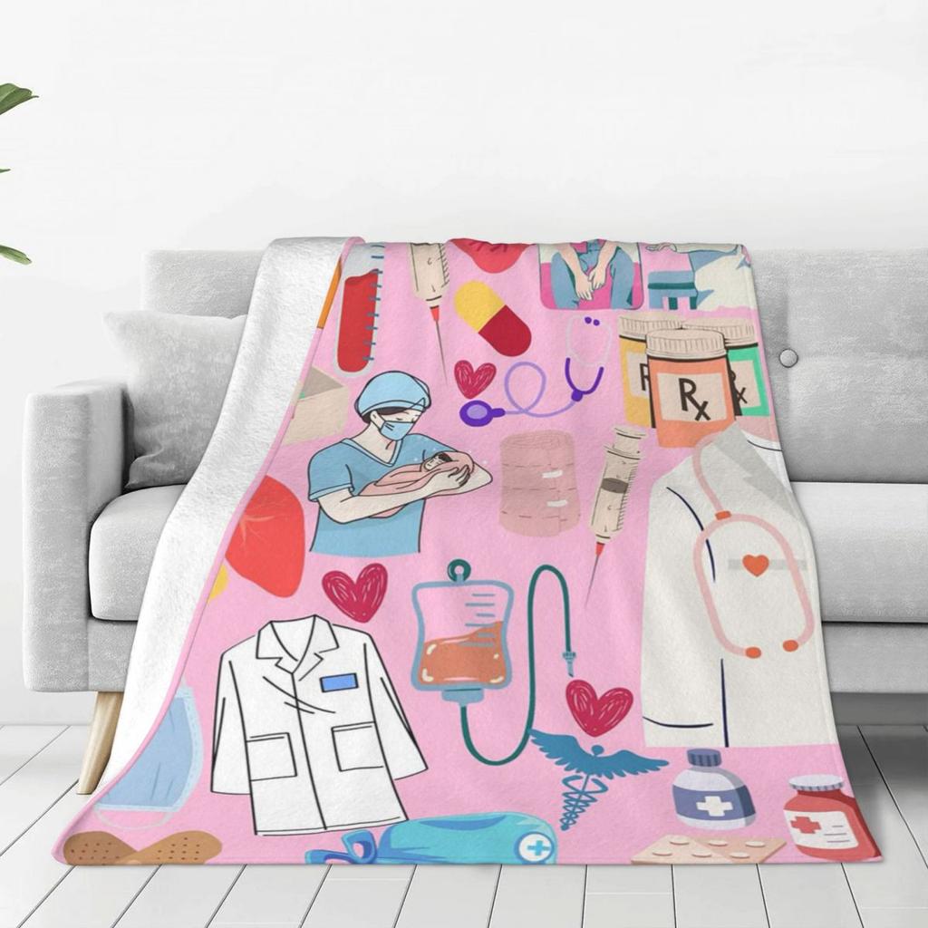 Doctor Nurse Enfermera En Apuros Merch Blanket Soft Warm Flannel Throw Blanket Bedding for Living room Picnic Travel Home Sofa