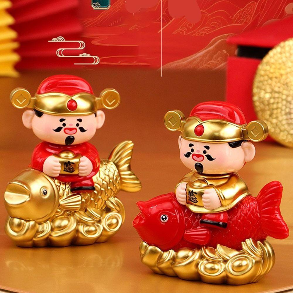 Solar Powered Nodding God of Wealth Ornament Automatic Nodding Yuanbao Design Nodding Lucky Wealth Statue New Year Gift
