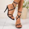 2026 Sommer Sexy Hoher Absatz Damen Gladiatorensandalen Mode Spitz zulaufende Schuhe Damen Elegant Kreuzgurt Tanzkleid Pumps