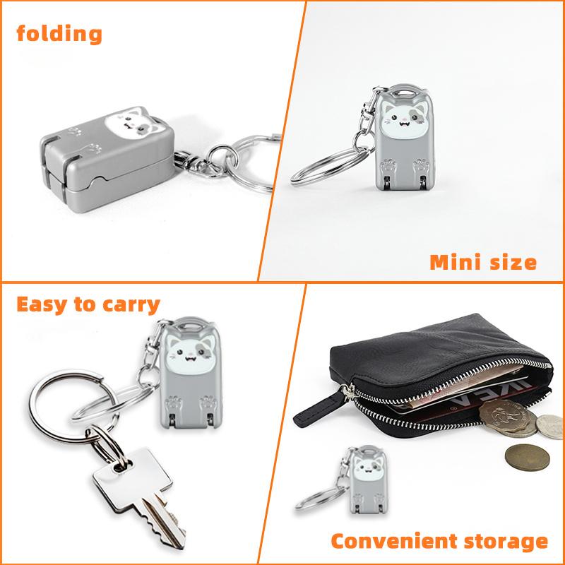 New Stainless Steel Fingernail Clipper Metal Foldable Mini Creative Kitten Nail Clipper Trim Nails Keychain