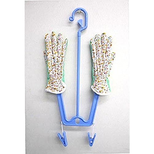 Sawafuji Glove Drying Rack, Light Blue, Made in Japan, with Clothes Drying Clothesline and Glove Hanger, Includes Pinch, Suitable for Cooking, Leather