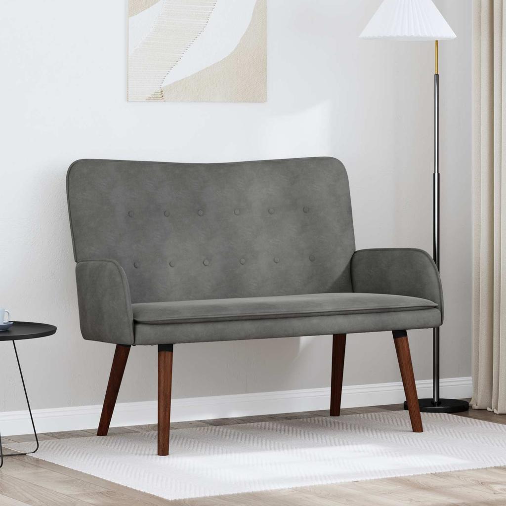 2 Seater Sofa Dark Grey 115 x 61 x 87 cm Velvet (V)