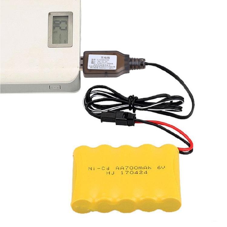 9.6V 200mA NiMh/NiCd Battery USB Charger Packs SM 2P Plug USB Charging Cable