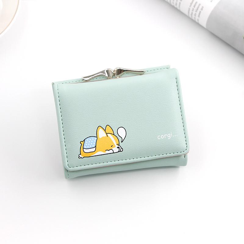 Cartoon Ladies Wallet Pu Cardholder Short Style With Print For Daily Use