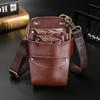 6 Pocket Cowhide Hair Scissor Bag Pet Scissors Storage Holster Pouch Hairdressing Clips Comb Waist Belt Bag Salon Barber Tool