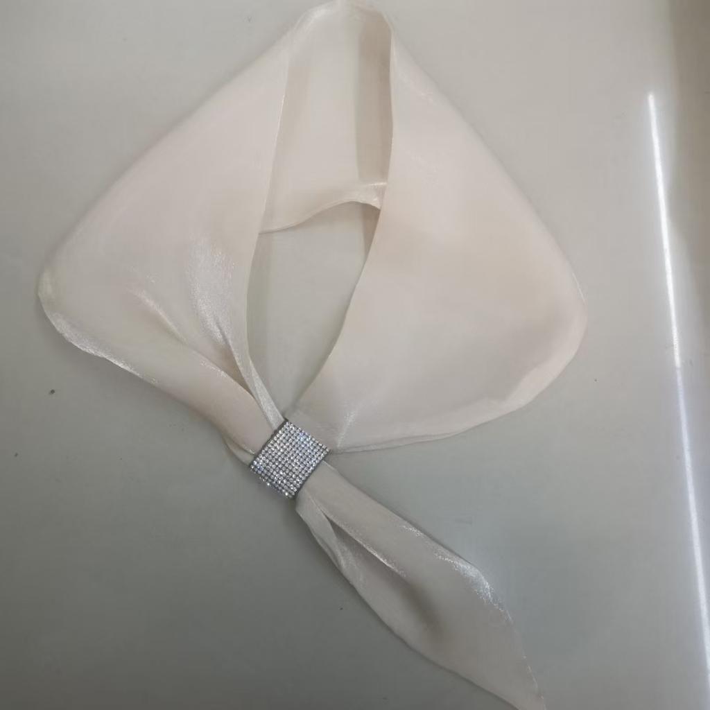 New Fashion Wraps Neck Guard Cross Scarves Solid Color Satin False Collar Cross Neckerchief Silk Scarf