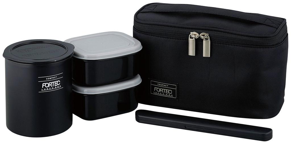 Wahei Freiz Lunch Box Rýžová příloha Fortec Lunch 640 ml Černé tenké termo pouzdro Včetně FLR-8161