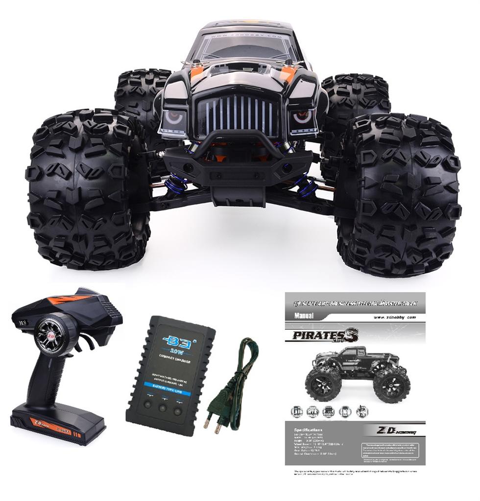1/8 ZD Racing MT8 RC Car 2.4G 4WD RTR Brushless Monster Truck Buggy Off-road Truggy Vehicle 90km/h High-speed Racing RC Car