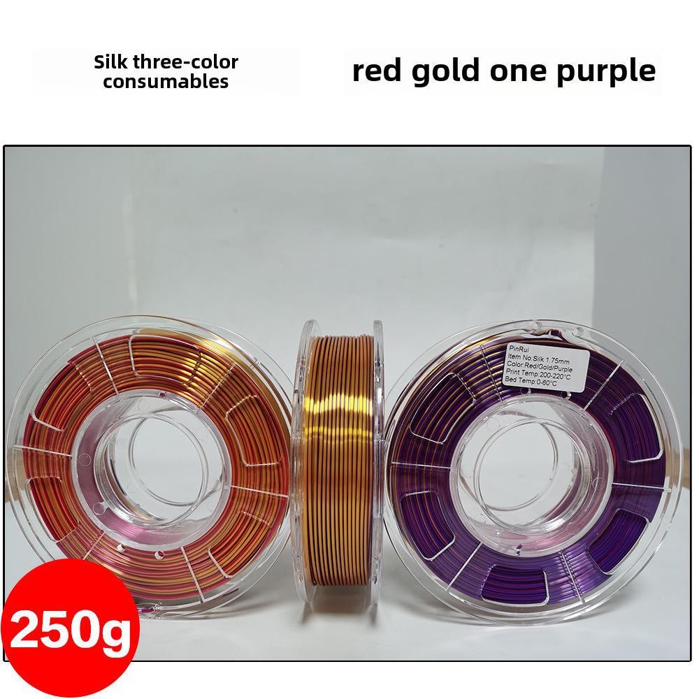 

3DSWAY Silk Rainbow Gradient PLA нить для 3D-принтера, многоцветная, 1 кг 250g красный/золотой