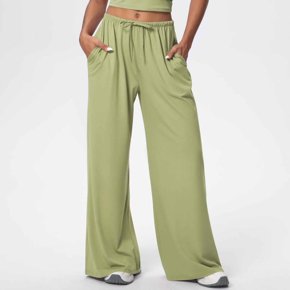 

Women s Casual Wide-Leg Drawstring Fitness Pants Large
